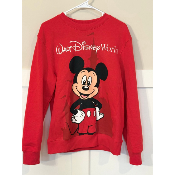 Women's Disney Parks Red Mickey Mouse Sweatshirt Standard S - Picture 1 of 2